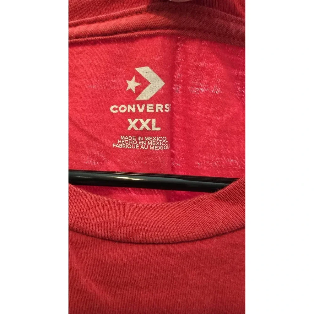 Converse Mens XXL Red Graphic T-Shirt‎ City Skyline Basketball, Classic Crewneck